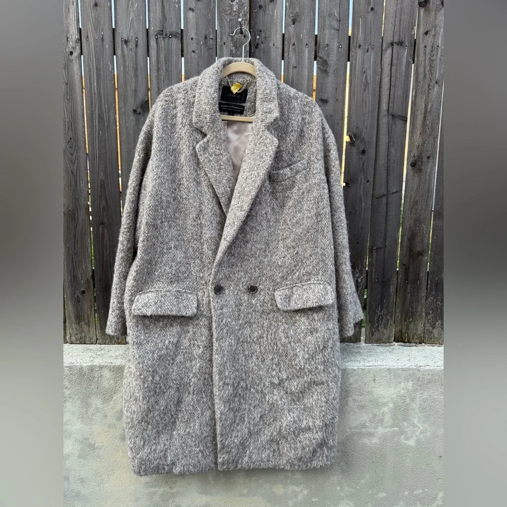 J. Crew Neutral Taupe Textured Double-Breasted Pea Coat - Picture 4 of 9